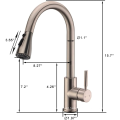 Aquacúbica Misturada de pia de aço inoxidável montada em aço inoxidável torneira de cozinha de arco de alto arco com pulverizador de puxar magnético